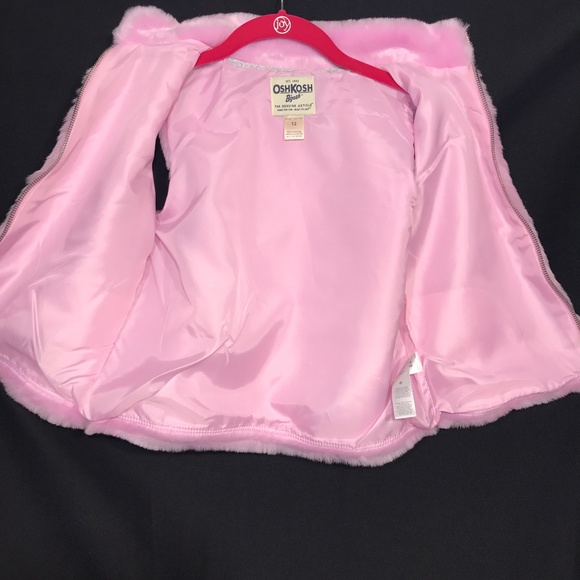 OshKosh B'gosh Pink Faux Fur Vest Size 12 "NWT" - Picture 5 of 8